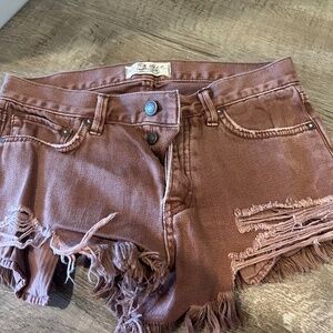 Free People Loving Good Vibrations Frayed Shorts